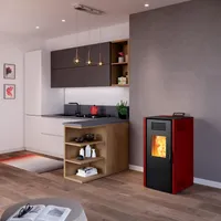 Stufa a Pellet Ventilata Nuova Vieste 7,3 kW Bordeaux in Acciaio – Classe A+